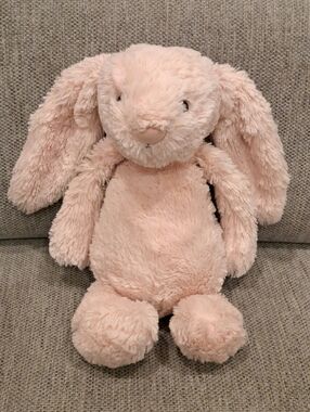 Little Jellycat Rattle Roly-Poly Bashful Pink Bunny - Retired - Medium